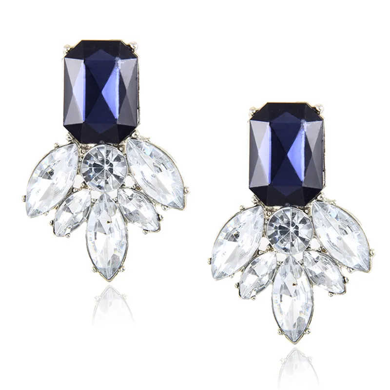 Большие хрустальные цветочные серьги в уши с камнями для женщин сережки orecchini Donna бижутерия