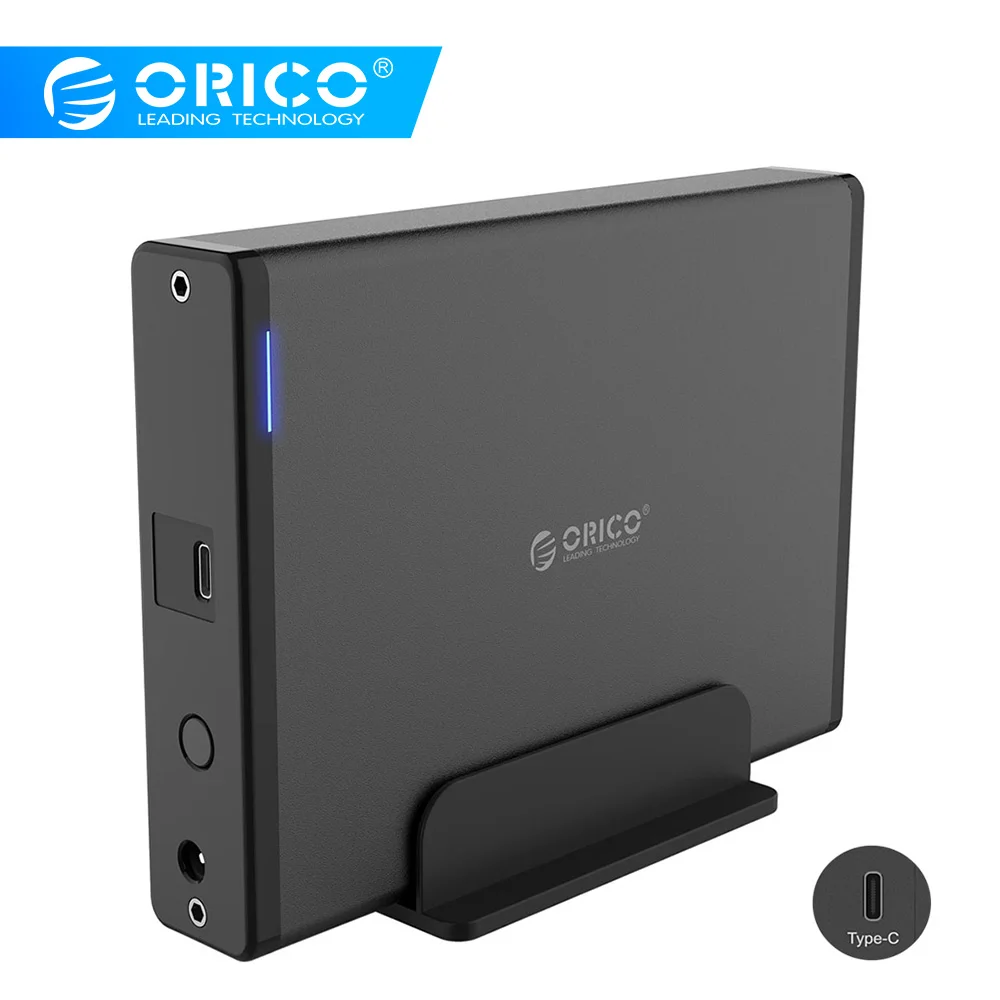 ORICO 3,5 дюймов Тип-C USB3.1 для SATA3.0 Внешний чехол жесткий диск SSD жесткий диск Корпус док коробка для хранения 5 Гбит Съемная 8 ТБ