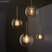 Loft Modern Nordic Pendant Lights for Dining Room Restaurant Desktop Bedroom Decorative Kitchen Glass Ball Hanging Lamps Fixture lukloy nordic gold ball modern pendant ceiling lamps loft for the kitchen led pendant lights hanglamp hanging light fixture