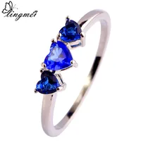 lingmei $0.99 Big Promotion Heart Cut AAA Cubic Zirconia Silver Color Ring Size 6 7 8 9 10 11 12 Wholesale Women Fashion Jewelry