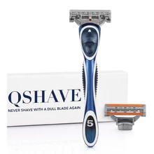 QSHAVE Orange Series 3-Слои США лезвие ручной Для мужчин бритва его с 2 шт. X3 лезвие QSHAVE Name Engraved Услуги при условии