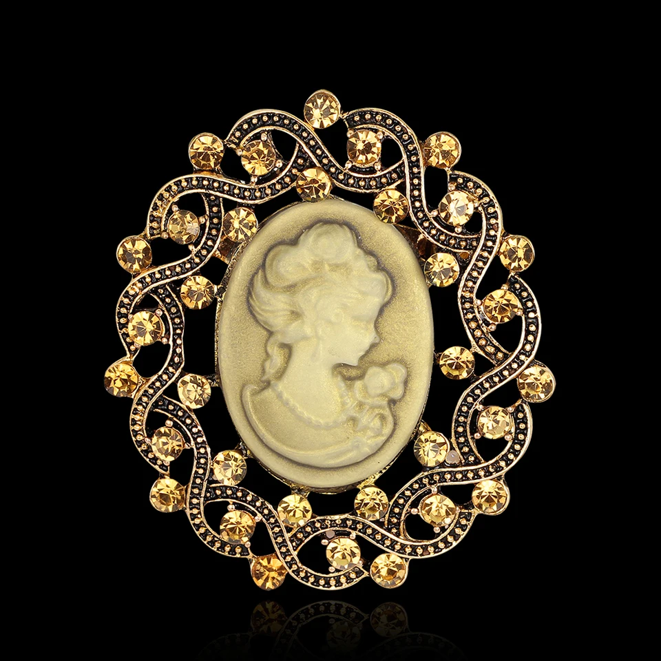 Oenothera 6 Pièce Broche Vintage En Forme De Camée, Vintage Victorien Broche, Victorien Camée Broche, Pour Les Femmes Fête Des Mères Souvenir Mode