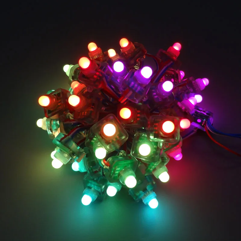 1000pcs 12mm Square Diffused Digital RGB LED Pixels String WS2811 IP68 DC5V