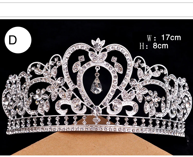 Europeu Do Vintage Joias de Prata Noiva Quinceanera Coroas De Cristal Strass Tiaras Pageant acessorios Do Cabelo Do Casamento Acessórios Para Noivas (6)