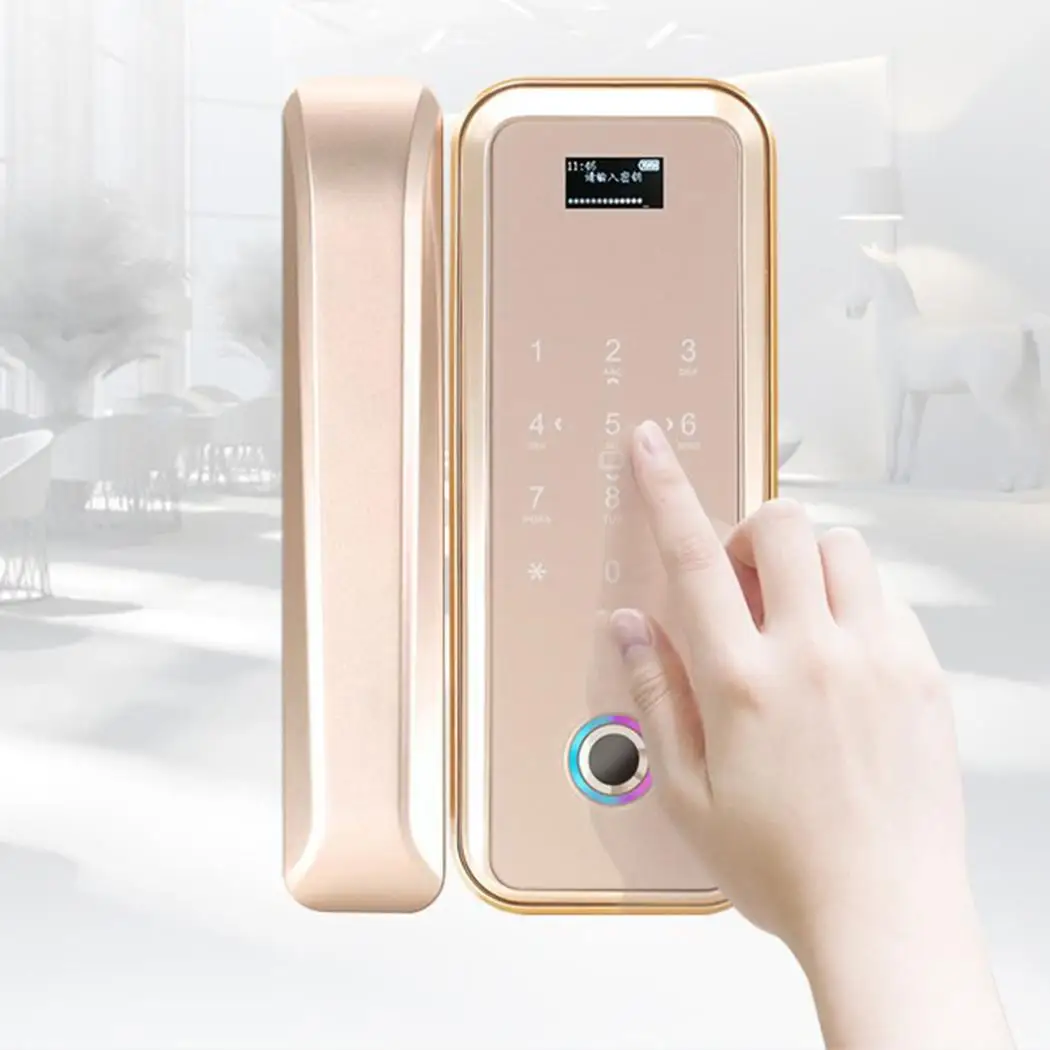 Главная Смарт Электронные Цифровые Micro USB отпечатков пальцев Дверной замок с кодом приложение IC карты полу проводник сенсор 55 градусов