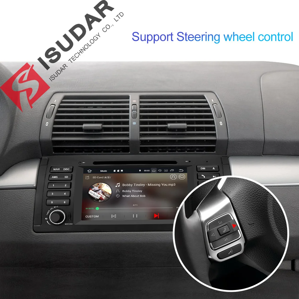 Isudar 1 Din Auto Radio Android 9 Für BMW/E39/X5/M5/E53 Auto Multimedia-Player Autoradio GPS Octa C