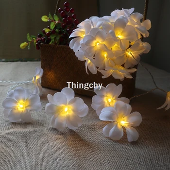 

220V 3M 20led Pretty Frangipani Shaped Warm White Fairy String Lights for Christmas Party Wedding patio Garland Home Decor