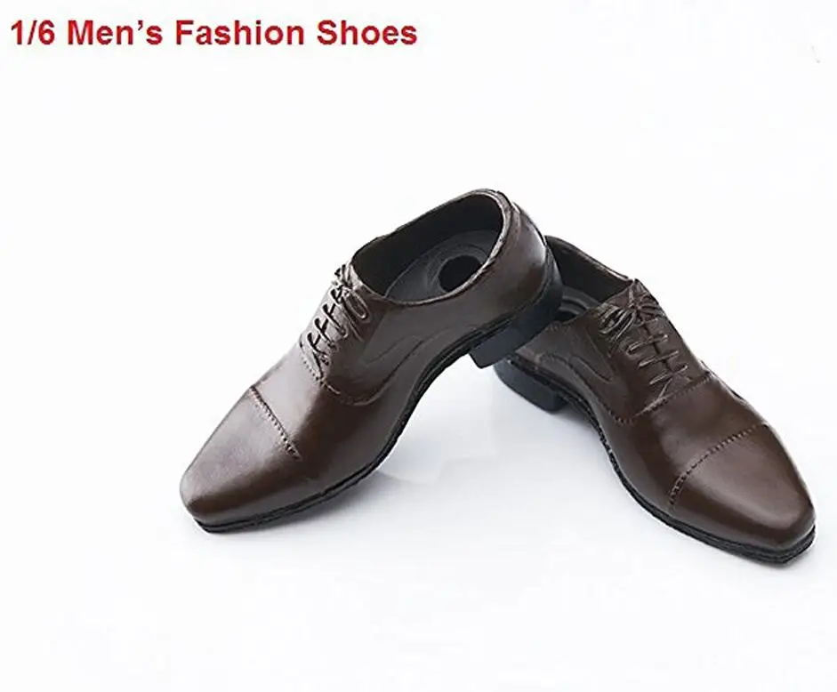 

1/6 Scale Man Male Fashion Cool Leather Shoes in Brown for 12 inch Action Figures