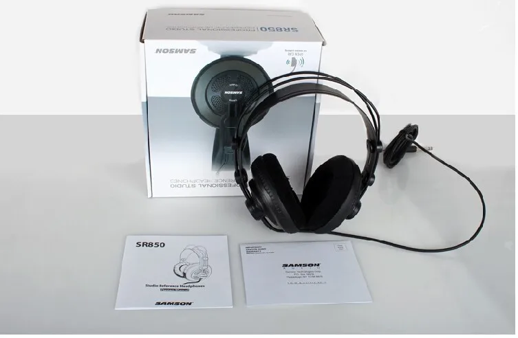 Оригинальные наушники Samson SR850 с велюровыми вставками полуоткрытые для монитора