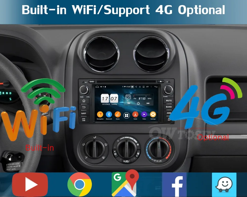 Top 6"IPS 8Core 4G+64G Android 9.0 Car DVD Radio GPS For Jeep 300C Wrangler Unlimited Compass Grand Cherokee Journey DSP CarPlay 9 Top 6"IPS 8Core 4G+64G Android 9.0 Car DVD Radio GPS For Jeep 300C Wrangler Unlimited Compass Grand Cherokee Journey DSP CarPlay 9