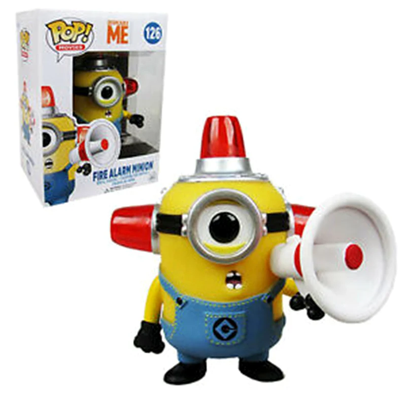 

Funko POP New Arrival Despicable Me Fire Alarm Minion Anime Action Figure Dolls Collection Model Toys for Children Birthday Gift