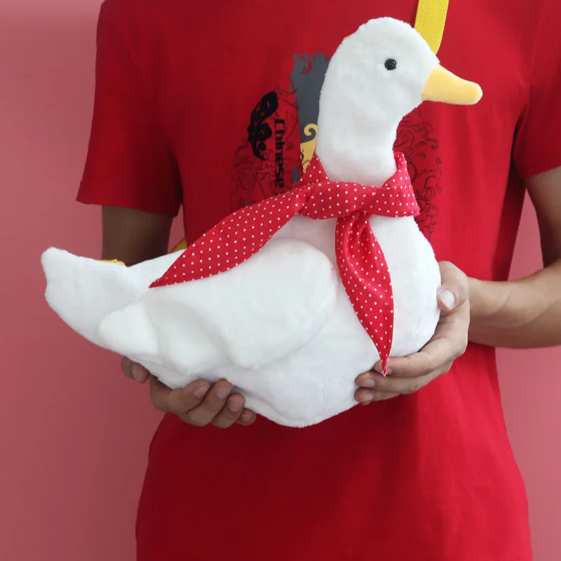 

Multi-purpose white duck pendant decoration plush bag add a happy atmosphere soft bag Festive backpack