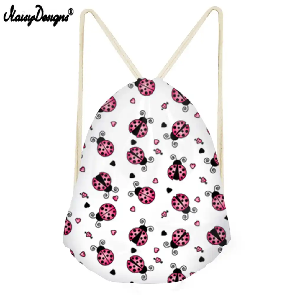 Small Drawstring Bag Women Yoga Backpack Kid Butterfly Print Travel Storage Bags