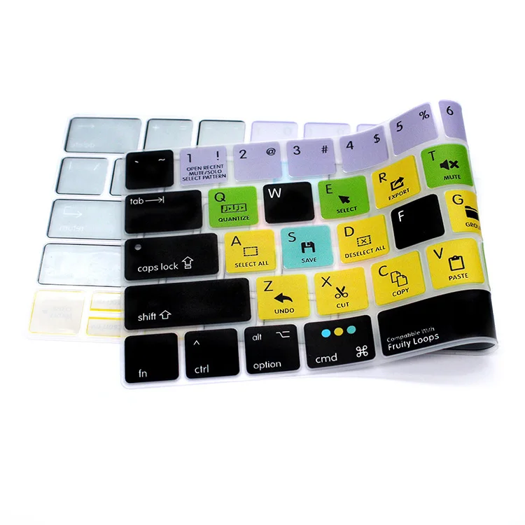 FL Studio Fruity Loops функция ярлыки силиконовая клавиатура крышка клавиатуры кожи для Macbook Pro 1" 15" Touch Bar A1706/A1707