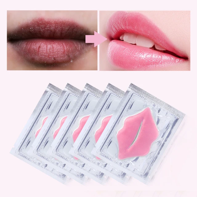 AUQUEST 10pcs Lip Mask Pink Collagen Hydrogel Lip Plumper Patches Moisturizing Dry Skin Repair Hydrated Skin