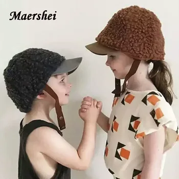 

MAERSHEI Vintage Cute Girl Baseball Cap Child Warm Cute Autumn Winter Cap Snapback Bone Kids Hat