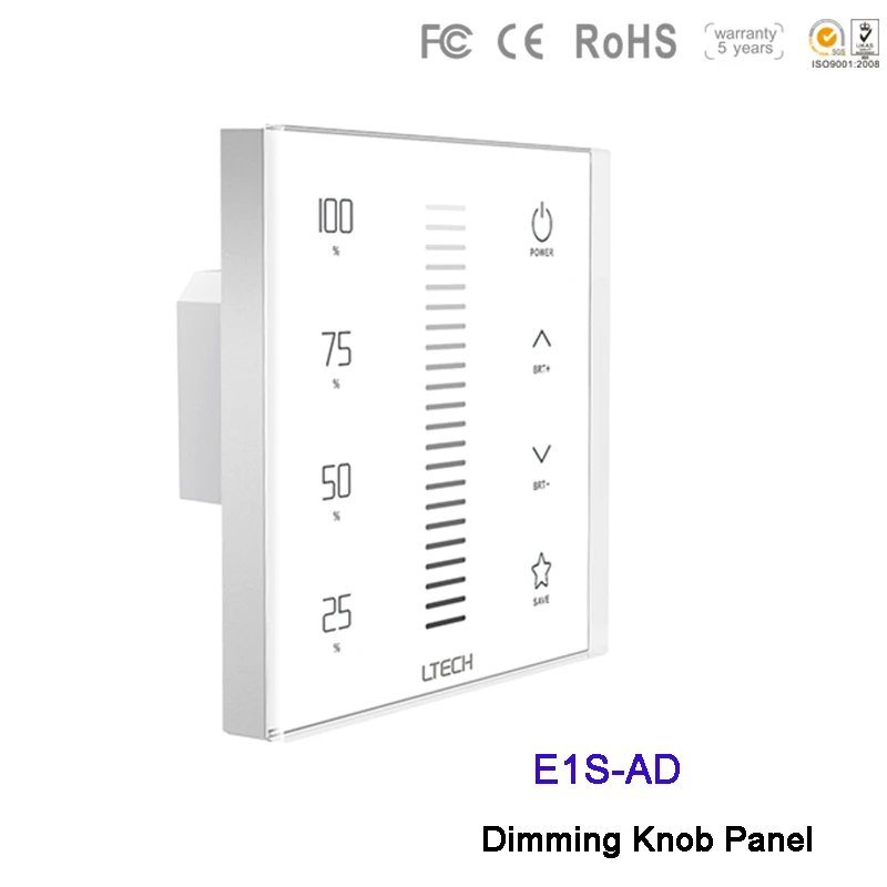 

LTECH E1S-AD Dimming led Touch Panel 3 in 1 RF 2.4G switch 0-10V 10VPWM AC100~240V led controller For LED lamp Strip Light