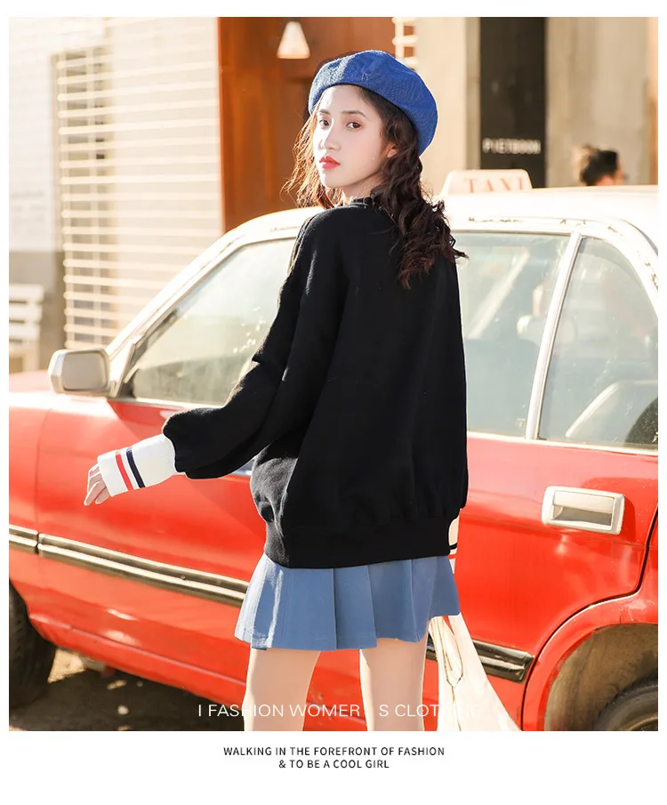 Корейская Повседневная Милая модная свободная Радужная Толстовка большого размера с длинным рукавом для женщин новые милые пуловеры с рисунком