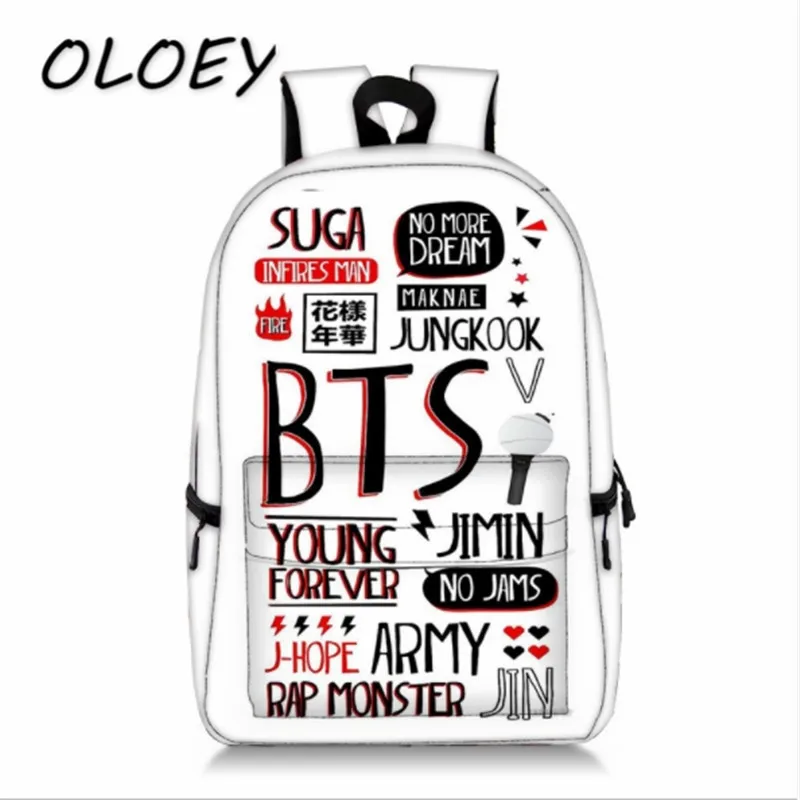 

BTS Backpack Galaxy School Bags Pictures Bookbag Children Fashion Shoulder Bag Students Backpack Travel Bag for teenagers