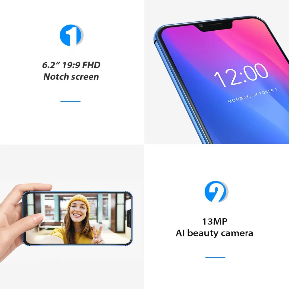 Vernee M8 Pro Notch Screen Android 8.1 Mobile Phone 6.2\
