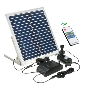 

Solar Power Fountain 15W Solar Panel + 3.6W Brushless Water Pump Kit with Storage Battery Remote Control for Garden Pond