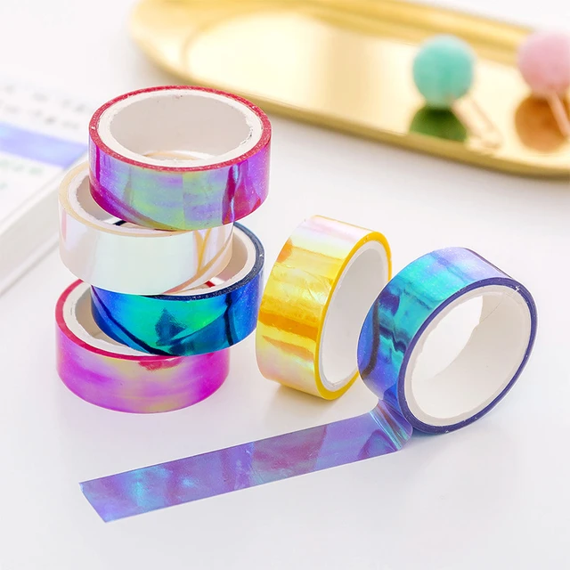 FeiraDeVaidade Laser Cloth Base Tape Masking Tape Adhesive Tape Stickers  Diy Scrapbooking Decorative Stickers 