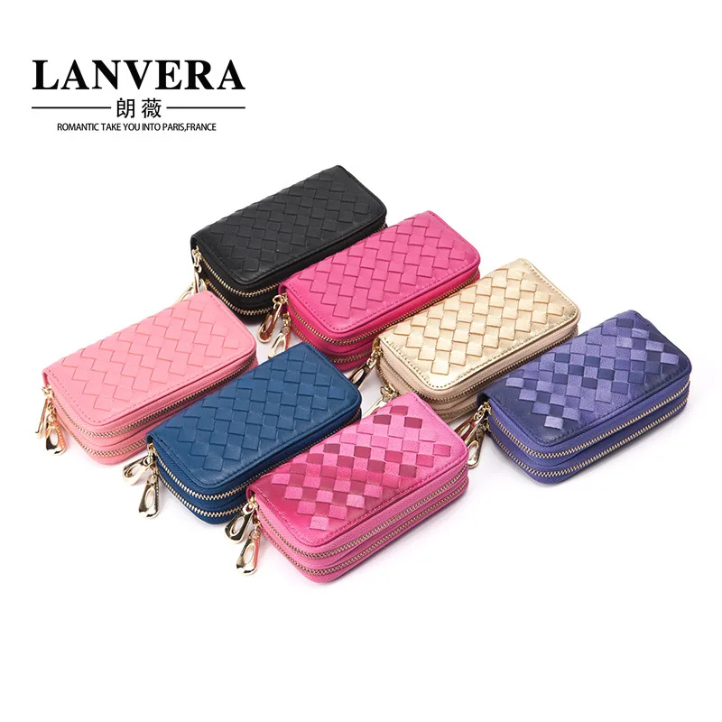 2017 Korean women s short paragraph wallet leather clutch purse