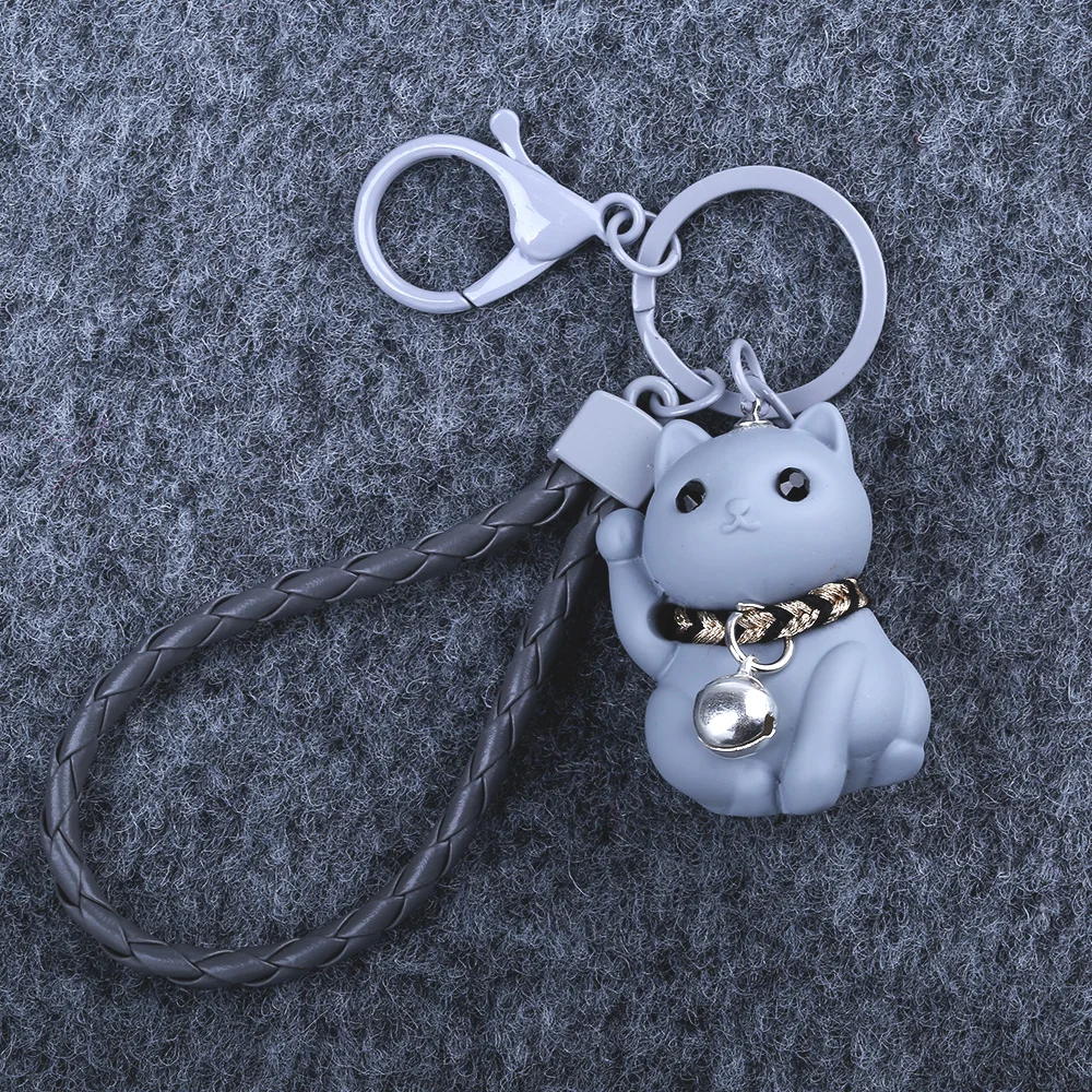 Encantadores llaveros de dibujos animados gatos de la suerte niños mujeres gatito campanas de cuero Portachiavi llaveros Chaveiro llavero ricos encantos regalos Encantadores llaveros de dibujos animados gatos de la suerte niños mujeres gatito campanas de cuero Portachiavi llaveros Chaveiro llavero ricos encantos regalos