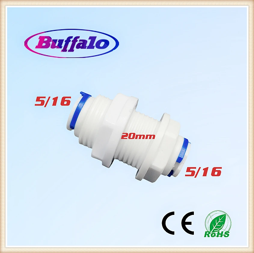 

100PCS 5/16'' OD Tube RO Water Straight threaded Bulkhead Quick Connector Fittings RO Water System
