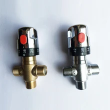 1/" дюймовый DN15 латунный контроль температуры смешивания воды термостатический смесительный клапан для солнечного водонагревателя смеситель для ванной комнаты