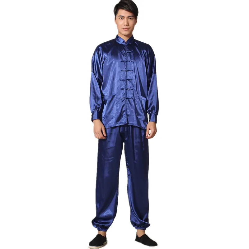 New font b Chinese b font font b Traditional b font Men s Satin Rayon Kung