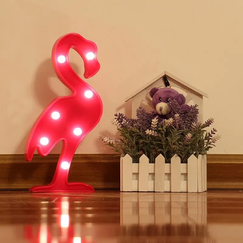 Flamingo LED Night Light 3D Lamp Novelty Luminaria 30*15*3cm LED Lamp for Children Gift Room