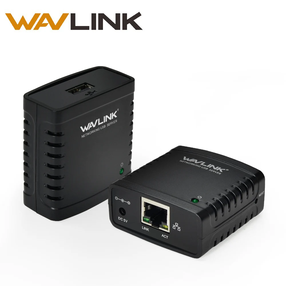 

Wavlink 100Mbps Ethernet to USB 2.0 Network LPR Print Server Share a USB printer USB HUB Support LPR/Boujour Network Printing EU