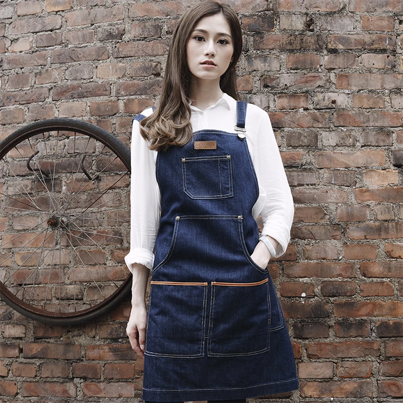 

High-end apron barista denim apron beauty nail art tattoo work clothes