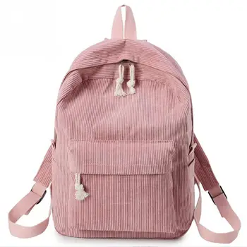 

New Women Girls Backpack Velvet Student Zipper Lightweight Simple Large Capacity Double Shoulder Bag Autumn Winter #H912