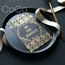 Cocostyles Пользовательские super high end черного и золотого цвета узор карточный стол с золотым фольгированием для бизнес приглашения карточный стол