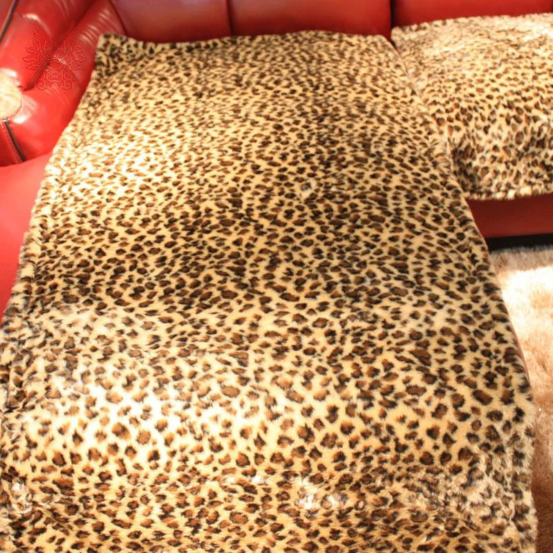 European Style Zebra Leopard Print Faux Fur Sofa Cover For Wither