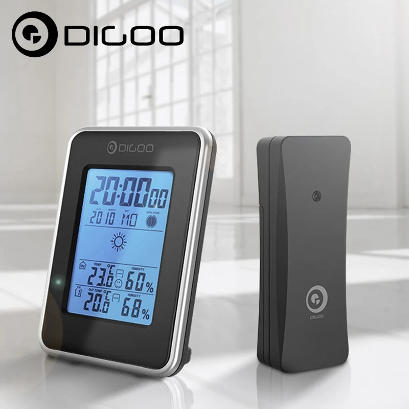 

Digoo DG-TH1981 Weather Station Blue Backlit Hygrometer Thermometer Outdoor Forecast Sensor Clock