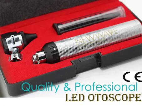 

Diagnostic Otoscope LED with 10 Disposable Speculas conventional with matt-chrome plated head 2.5v Xenon / LED lamp for bright