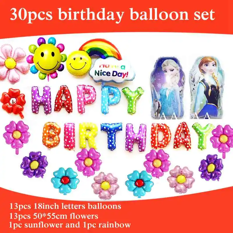 

princess Elsa foil balloon and colorful letters style balloon for girl birthday balloon party supply (30pcs/lot)