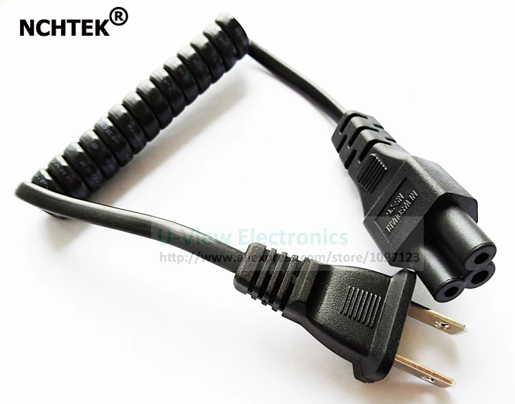 NCHTEK NEMA 1-15 P штекер IEC 320 C5 женский сетевой кабель короткий ноутбук портативный силовой пружинный Эластичный кабель/ DHL /50 шт