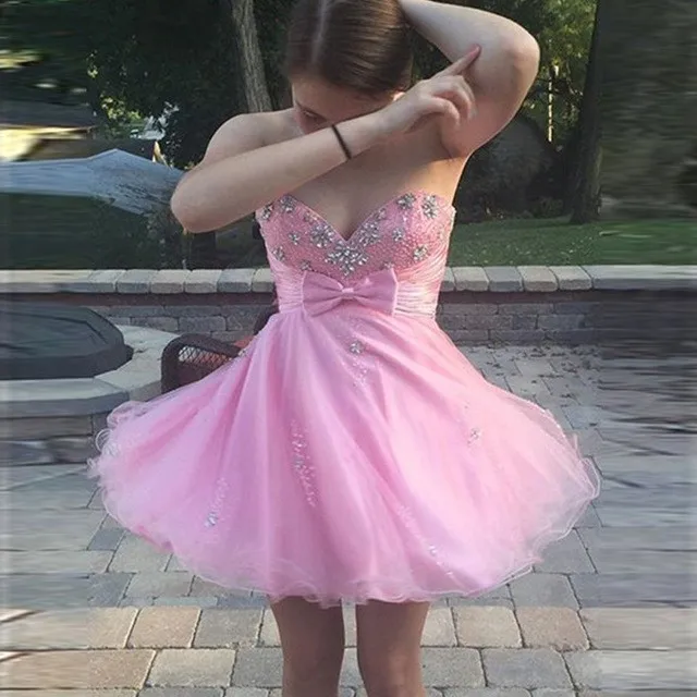 Charm Pink Sweetheart Prom Dresses 2017 Cheap Long Formal Evening Dress A-Line Tulle Bow Crystal Gown vestido de formatura | Свадьбы и