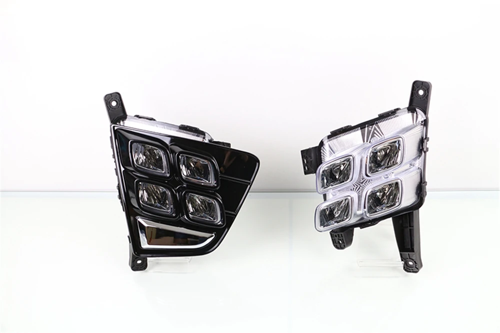 Автомобильные аксессуары Водонепроницаемый ABS 12В Светодиодный дневной светильник DRL Противотуманные лампы, украшения для hyundai Creta IX25