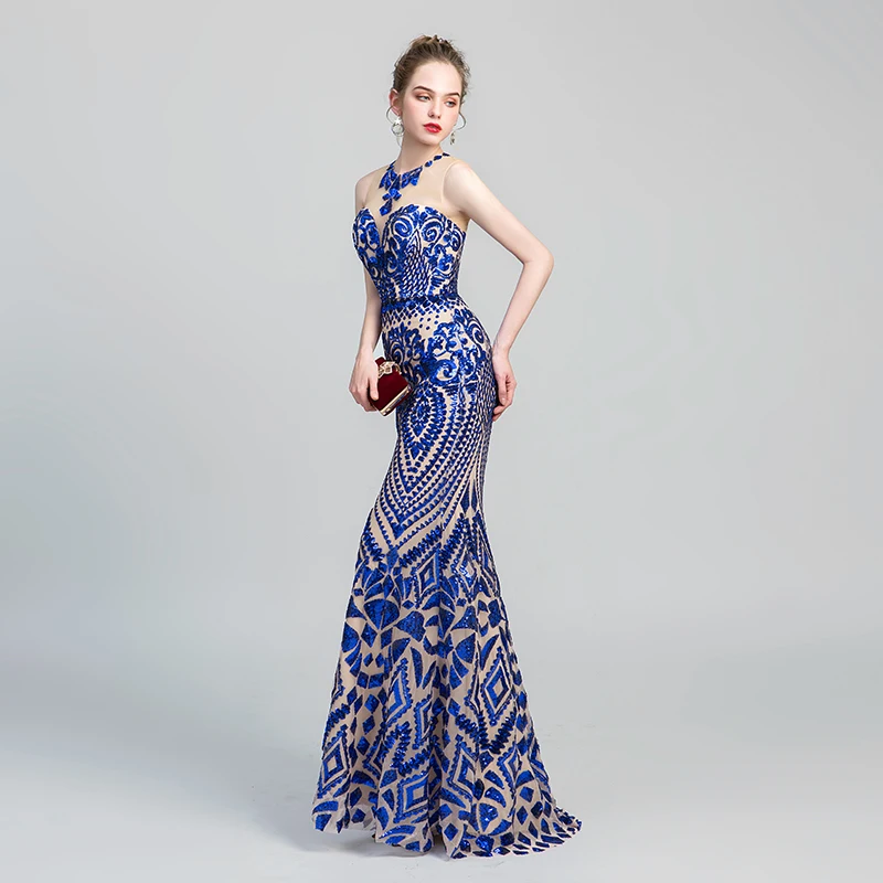 Forevergracedress реальные изображения дизайн синие вечерние платья без рукавов длинное официальное вечернее платья большого размера на заказ