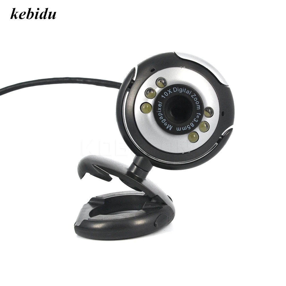 

kebidu NEW USB 12M HD Camera with Microphone 12 Mega Pixel Web Cam 6 LED HD Webcam Camera MIC FOR PC LAPTOP