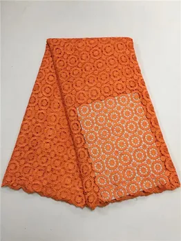 

african lace fabrics 5yard snow white guipure lace fabric 2018 high quality african cord lace fabric for wedding dresses orange