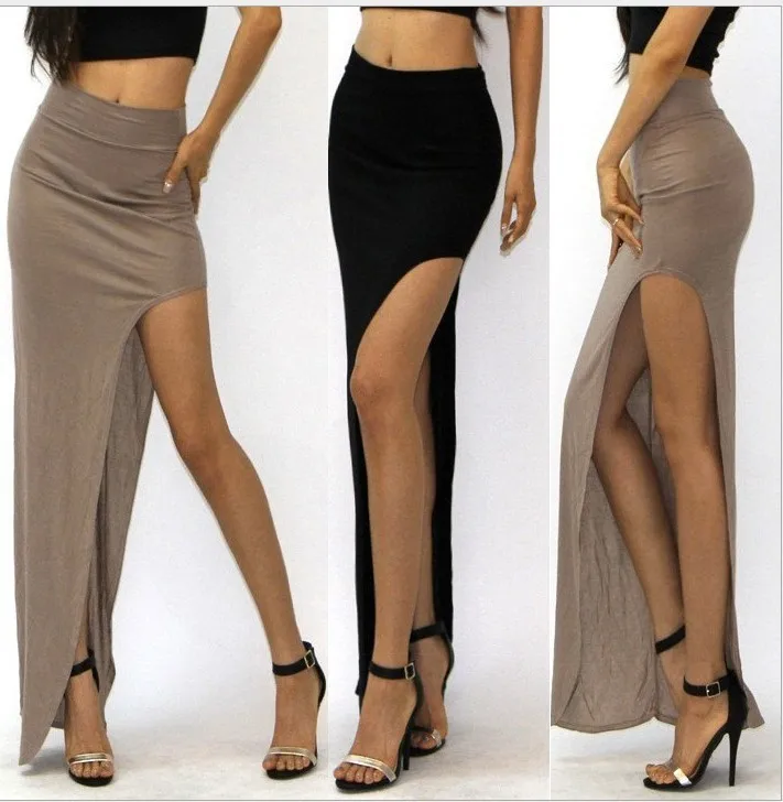 Women's Beautiful Side Split Skirts-2