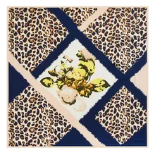 LING/New Fashion Autumn Warm Woman 100% Silk Scarves,100*100CM Tartan Design Classic Leopard Grain Printed Scarf,Many Color LL38