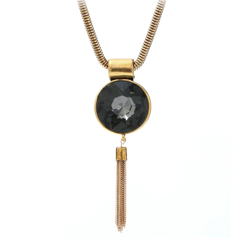 Fashion Design 2016 Big Simulated Gemstone font b Pendants b font Silver Plated font b Necklace