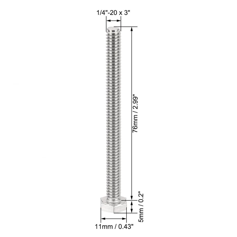 Uxcell 20Pcs Bolts 1/4\ Uxcell 20Pcs Bolts 1/4\